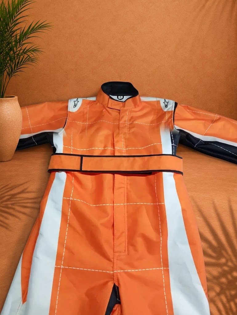 Custom women’s F1-style kart racing suit