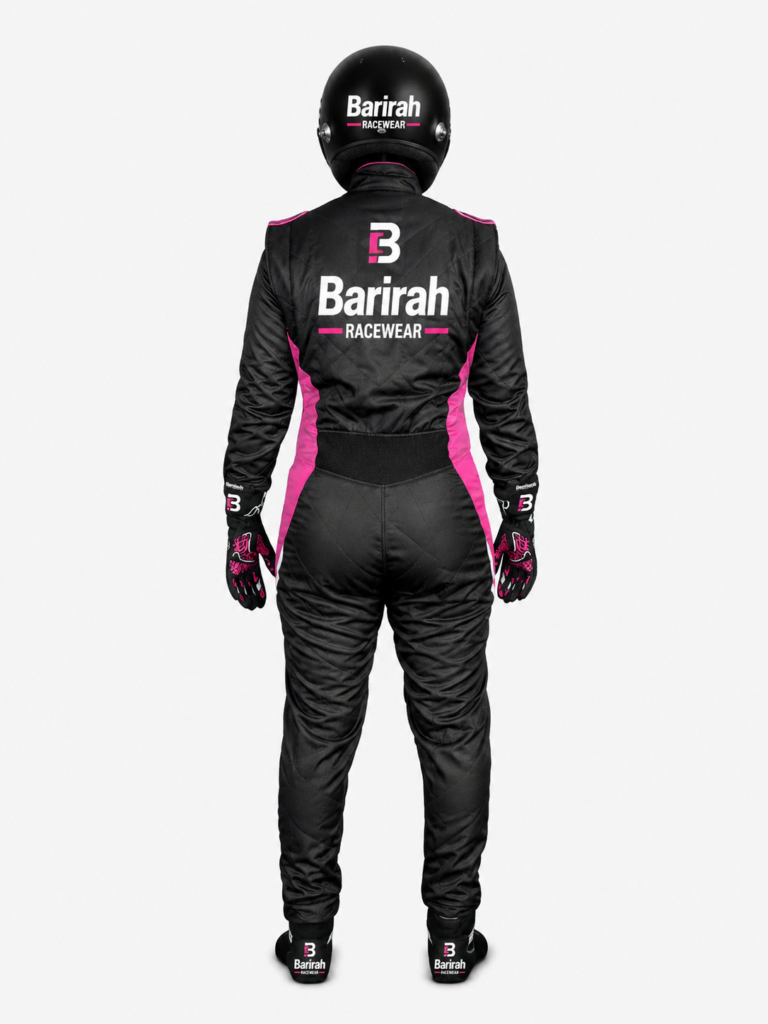 Barirah Racewear Premium Women's Racing Suit – Professional Karting & Motorsport Driving Suit | Lightweight Performance Racing Overall | Black/Pink