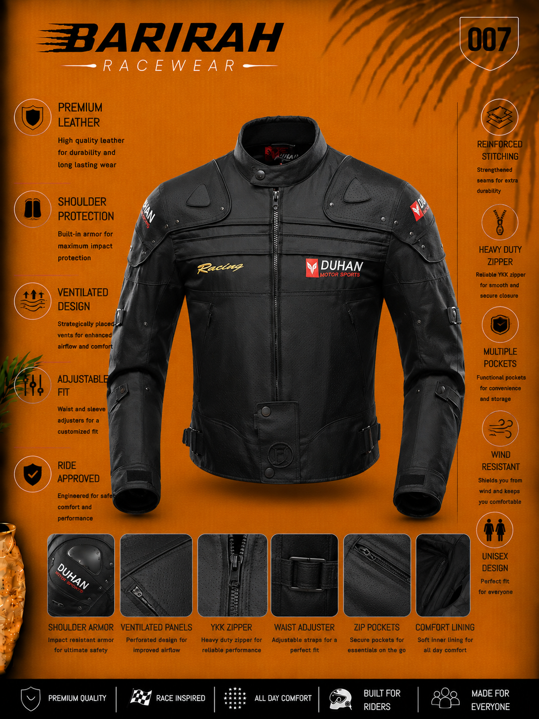 Premium Cordura Motorcycle Racing Jacket - High-Performance Rider