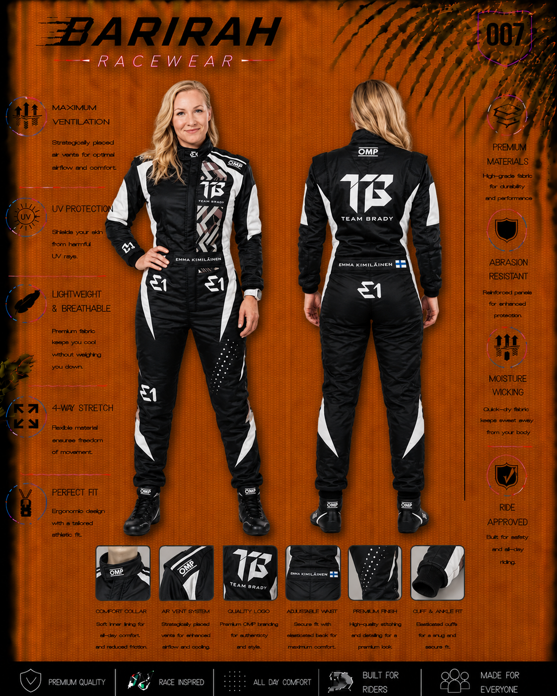 OMP Style Go Kart Racing Suit Level 2 Digital Printed Made-to