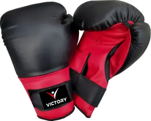 Victory Boxing Gloves | Professional Training & Sparring Gloves | High-Density Padding Wrist Support Gloves for Boxing, MMA, Muay Thai & Kickboxing | Black & Red
