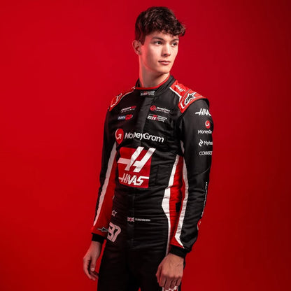 MoneyGram Haas F1 Team Black & Red Racing Suit – Premium Motorsport Driver Overall