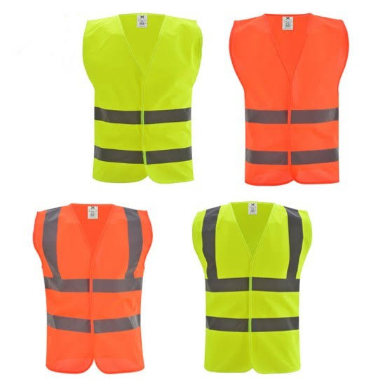 High Visibility Reflective Safety Vest | Hi-Vis Fluorescent Work Vest with Reflective Strips | Lightweight Industrial PPE | Neon Yellow & Orange