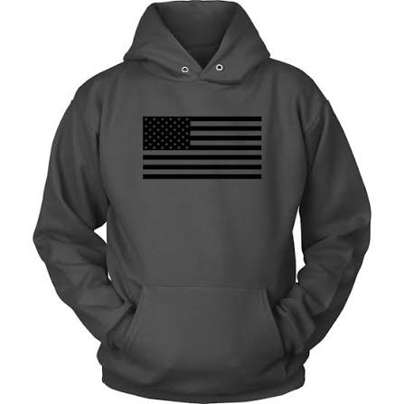Barirah Racewear Unisex American Flag Pullover Hoodie | Premium Cotton Blend Fleece Hooded Sweatshirt | Casual Streetwear Hoodie | Charcoal Grey