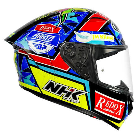 NHK GP-R Full Face Motorcycle Racing Helmet – Graphic Design – DOT Approved Sport Bike Helmet – Multi-Color