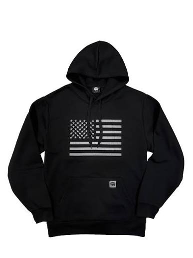 Barirah Racewear Unisex American Flag Graphic Pullover Hoodie | Premium Cotton Blend Fleece Hooded Sweatshirt | Casual Streetwear Hoodie | Black