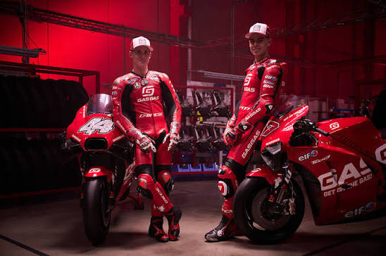 GASGAS MotoGP Team Racing Leather Suit | Professional One-Piece Motorcycle Leather Suit | CE Armor Track & Street Riding Gear | Red