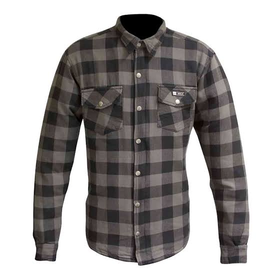 Motorcycle Riding Flannel Shirt - Grey & Black Check