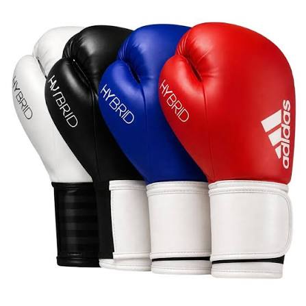 Adidas Hybrid Boxing Gloves | Professional Training & Sparring Gloves | Premium PU Leather Wrist Support Gloves for Boxing, MMA, Muay Thai & Kickboxing | White, Black, Blue & Red