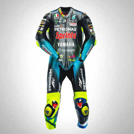 Petronas Sprinta Yamaha MotoGP Racing Suit | Premium One-Piece Leather Motorcycle Suit | CE Armor Protective Track & Street Riding Gear | Black, Grey, Blue & Fluorescent Yellow