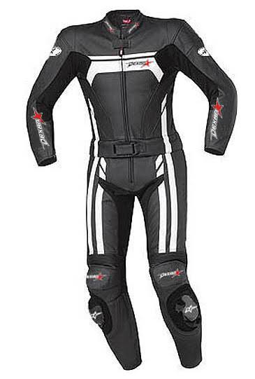 Berik One-Piece Motorcycle Racing Suit | Premium Leather Motorbike Suit with CE Armor | Track & Street Riding Gear | Black & White