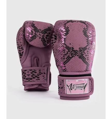 Venum Snake Print Boxing Gloves | Premium PU Leather Training & Sparring Gloves | Professional Wrist Support Gloves for Boxing, MMA, Muay Thai & Kickboxing | Pink