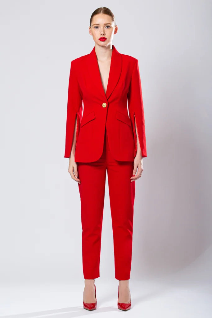 Women's Red Cape Sleeve Blazer & Tailored - Formal Office Wear