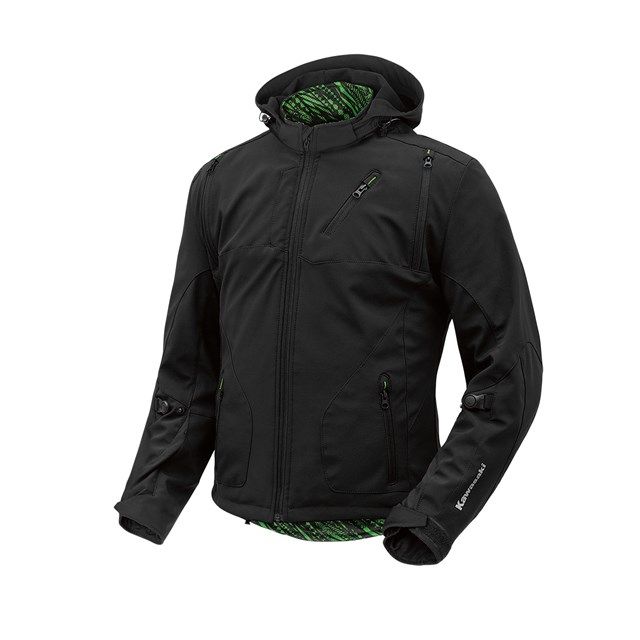 Men's Black Hooded Softshell Jacket - Windproof Water-Resistan