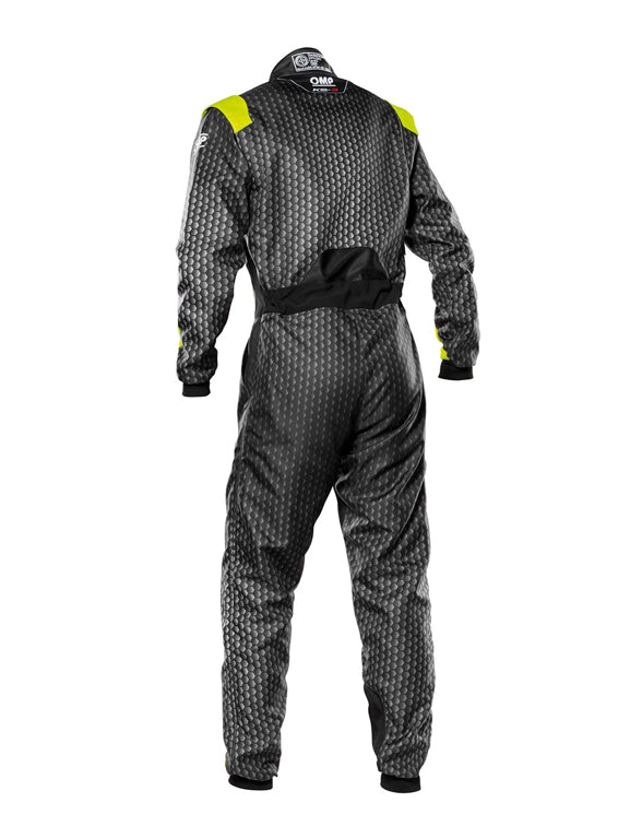 OMP KS-2R Kart Racing Suit - Black & Grey with Red