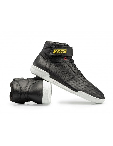 Sabelt Lazer TB-3 Racing Shoes | Professional FIA-Style Motorsport Driving Boots | Premium Leather Performance Race Footwear | Black & White