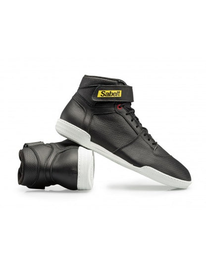 Sabelt Lazer TB-3 Racing Shoes | Professional FIA-Style Motorsport Driving Boots | Premium Leather Performance Race Footwear | Black & White