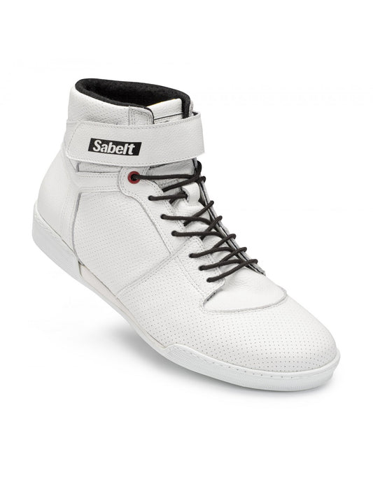 Sabelt Lazer TB-3 Racing Shoes | Professional FIA-Style Motorsport Driving Boots | Premium Leather Performance Race Footwear | Black & White