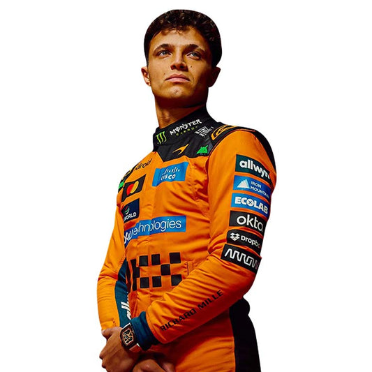 2026 McLaren Lando Norris Formula Racing Suit – Orange F1 Driver Replica Racewear