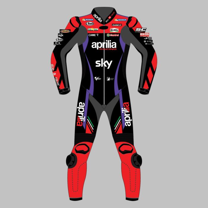Aprilia Racing MotoGP 2024 Leather Suit - Black, Red & Purple