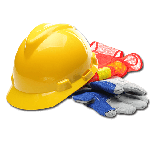 Industrial Safety Hard Hat with Protective Work Gloves - Yellow