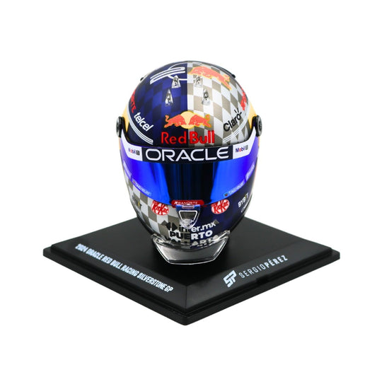 Sergio Pérez 2024 Red Bull Racing Silverstone GP Mini Helmet – 1:2 Scale Collectible F1 Display Helmet