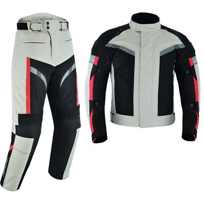 Men's Waterproof Textile Motorcycle Riding - Black/Grey/Red