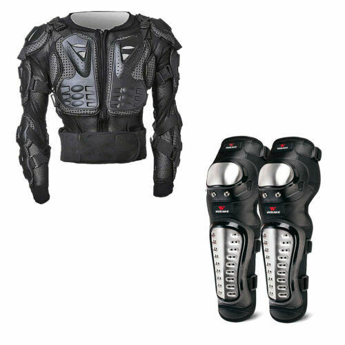 Motorcycle Body Armor Protection Set - Black
