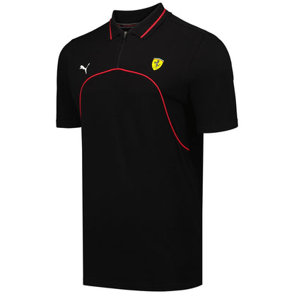 Scuderia Ferrari Race Polo Shirt by Puma | Men's Black Motorsport Performance Polo | Short Sleeve Formula Racing Team Shirt