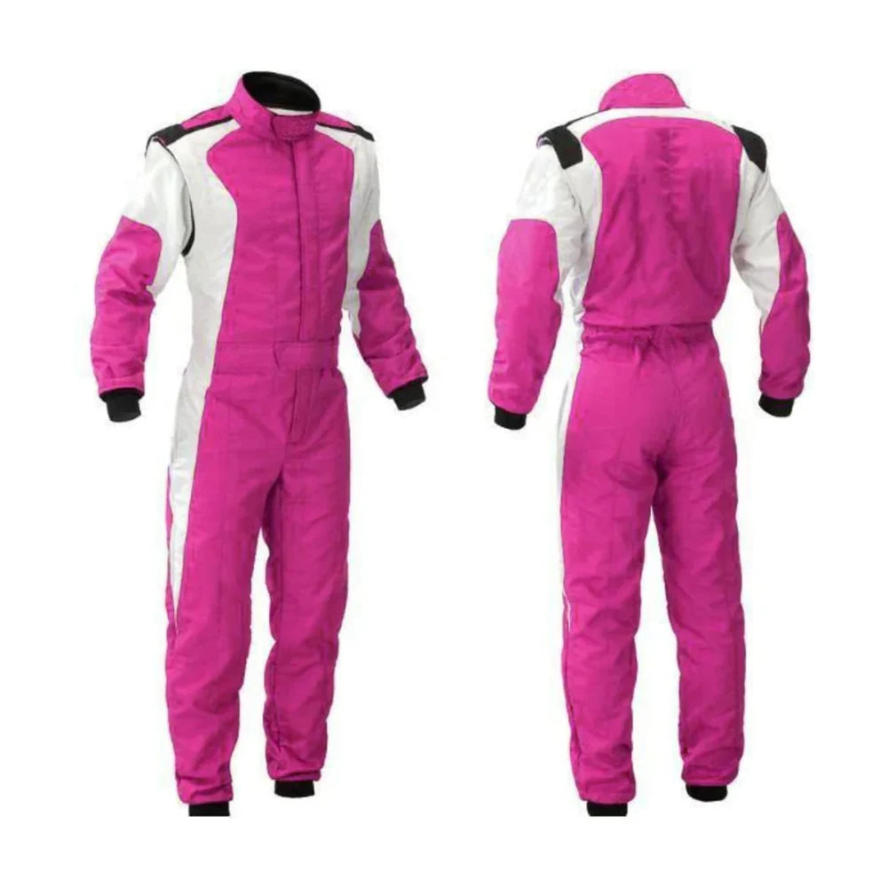 Custom Pink & White Racing Suit - Lightweight Performance