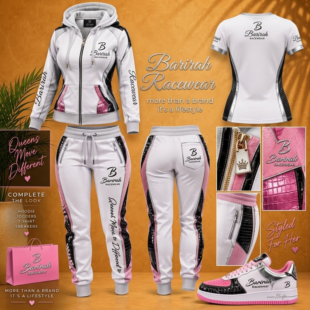 Women’s Fashion Hoodie, Trouser, Shoes Set | Barirah Racewear