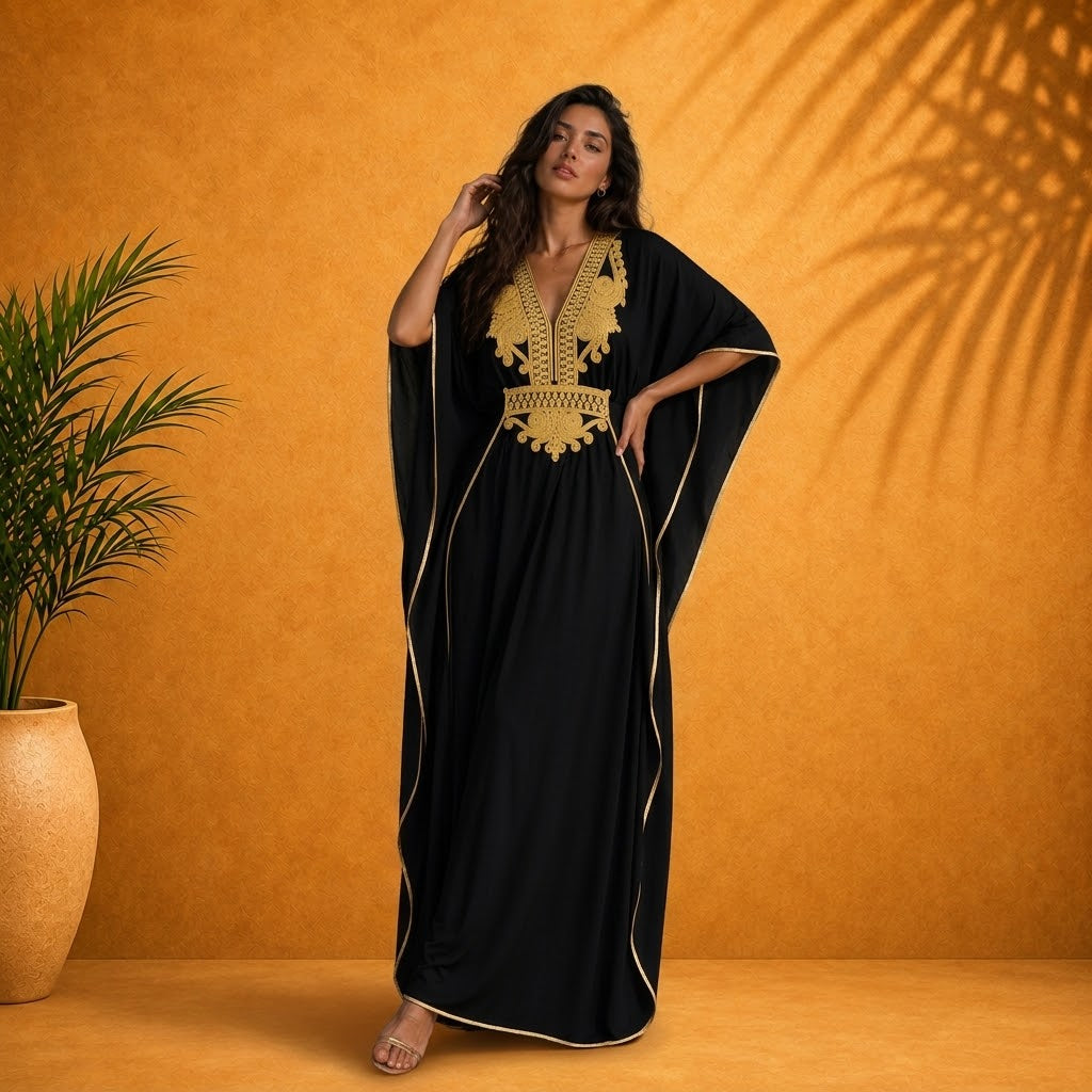 Elegant Moroccan Summer Gandoura Caftan