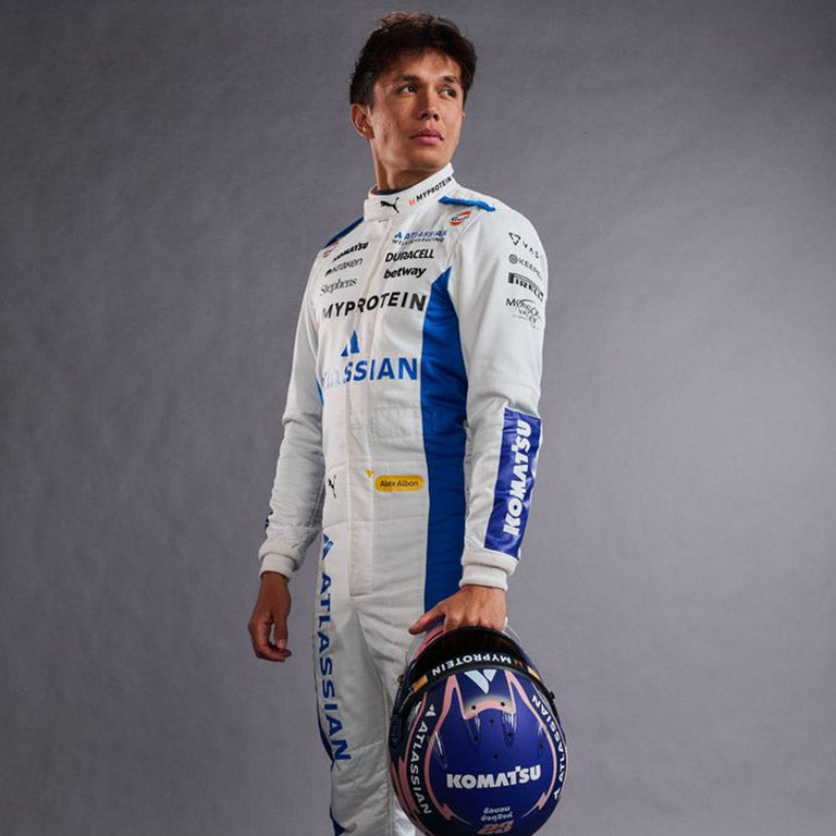 Alex Albon 2025 Williams Racing F1 Race - White & Blue F1 Driver