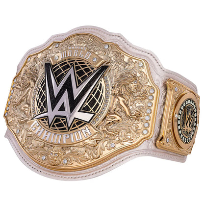 WWE Women's World Championship Replica Title Belt – White Strap Gold Finish Adult Wrestling Collectible